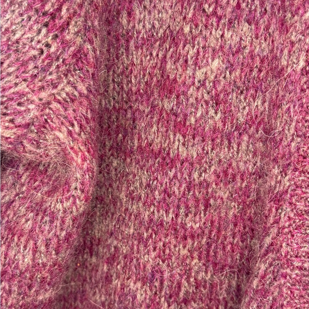 NWT - Free People Wrap Sweater Marled Burgundy Purple Knit Long Sleeve Women’s M - Picture 4 of 6